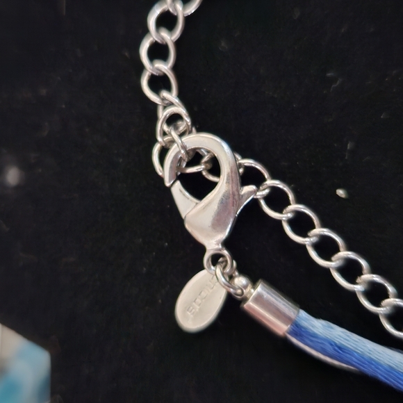 Chico's Blue and Green Enamel Disc Necklace & Earring Set - Picture 4 of 4